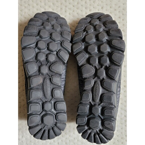 EUC Skechers Memory Foam Slip On Walking Sneakers Heather Black 22188R, size 7 - Picture 7 of 8